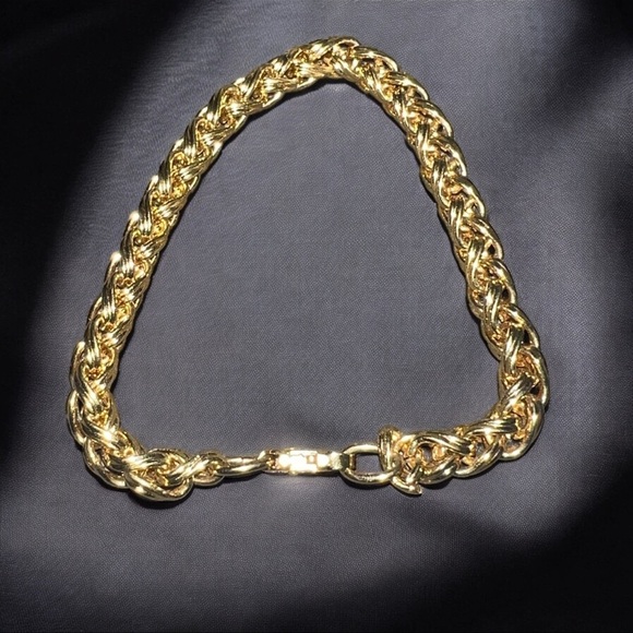 Vintage Wheat Link Gold Tone Chain Bracelet - Picture 3 of 3